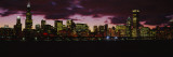 Skyscrapers Lit Up at Dusk  Chicago  Illinois  USA