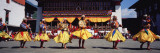 Folk Dancers Dancing at a Festival  Thimphu Tshechu  Thimphu  Bhutan