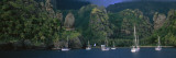 Yachts in a Bay  Marquesas Anchorage  French Polynesia