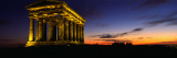 Monument Lit Up at Dusk  Penshaw Monument  London  England  United Kingdom
