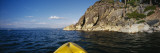 Person's Feet in a Kayak  Lake Tahoe  California  USA