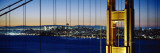 Close-Up of Golden Gate Bridge with a City in the Background  San Francisco  California  USA