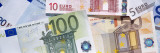 Close-Up of Euro Banknotes