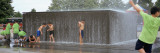 Group of Boys Playing in a Water Fountain  Navy Pier  Chicago  Illinois  USA