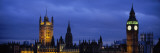 Big Ben Lit Up at Dusk  Houses of Parliament  Westminster  London  England
