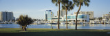 Boats Moored in the Sea  Marina Jack Restaurant  Sarasota Bay  Sarasota  Florida  USA