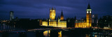 Westminster Bridge  Big Ben  Houses of Parliament Lit Up at Night  Westminster  London  England