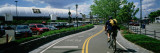 Man Riding a Bicycle  Hudson River Park  New York  USA