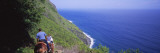 Three Men Riding Mules  Pacific Ocean  Kalaupapa  Molokai  Hawaii  USA