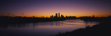 Silhouette of Skyscrapers Along the River  Indianapolis  Indiana  USA