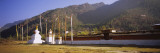 Stupas in Front of a Temple  Paro  Bhutan