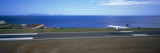 Airplane Landing at an Airport  Funchal Airport  Funchal  Madeira  Portugal