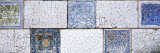 Mosaic Details on a Wall  Park Guell  El Carmel  Gracia  Barcelona  Catalonia  Spain