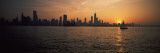 Silhouette of Buildings at the Waterfront  Navy Pier  Chicago  Illinois  USA