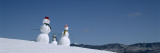 View of Snowmen in Snow Covered Landscape  Waterbury  Vermont  USA