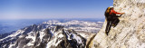 Man Climbing Up a Mountain  Grand Teton National Park  Wyoming  USA