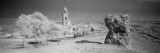 Ruined Structure with a Church in the Background  Medina Sidonia  Cadiz  Andalusia  Spain