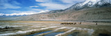 View of Salt Evaporation Pond  Muztagh Ata  Karakul Lake  Xinjiang Province  China