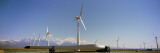 Truck Passing by a Wind Farm  Xinjiang Province  China