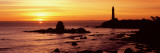 Silhouette of a Lighthouse at Sunset  Pigeon Point Lighthouse  San Mateo County  California  USA