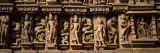 Sculptures on Wall of Temple  Khajuraho Temple  Chhatarpur District  Madhya Pradesh  India