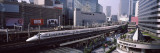 300 Series Shinkansen Train Leaving Railroad Station  Tokyo Prefecture  Kanto Region  Honshu  Japan