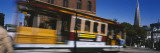Cable Car Moving on a Street  San Francisco  California  USA