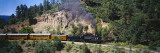 Train Moving Through San Juan Mountains  Durango and Silverton Narrow Gauge Railway  Colorado  USA