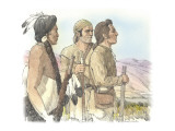 Two Corpsmen and an Indian are Looking into the Distance