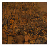 A Crowd of Workers Gather to Listen to a Worker Leading a Hopyard Strike