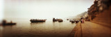 Man Fishing at the Riverbank  Ganges River  Varanasi  Uttar Pradesh  India