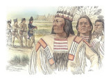 Three Indians are Seen in Close View in the Foreground