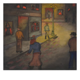 A Nightime Scene of a "Red Light" District in Seattle