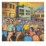 A Silent Parade of Longshoremen and Seamen Walking for the First Anniversay of `Bloody Thursday'