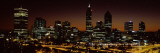 Buildings Lit Up at Dawn  Perth  Western Australia  Australia
