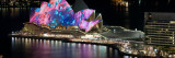 Opera House Lit Up at Night  Sydney Opera House  Sydney  New South Wales  Australia