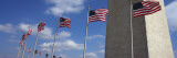 American Flags in Front of an Obelisk  Washington Monument  Washington Dc  USA