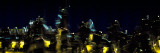 Abstract City Skyline at Night  Chicago  Cook County  Illinois  USA