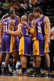 Los Angeles Lakers v San Antonio Spurs  San Antonio  TX - March 6: Kobe Bryant  Ron Artest and Pau 