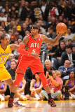Atlanta Hawks v Los Angeles Lakers  Los Angeles  CA - February 22: Josh Smith and Ron Artest