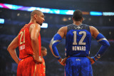 2011 NBA All Star Game  Los Angeles  CA - February 20: Tim Duncan and Dwight Howard