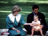 Prince and Princess of Wales with William in New Zealand  April 1983