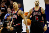 Chicago Bulls v Charlotte Bobcats  Charlotte  NC - January 12: Carlos Boozer and Derrick Rose