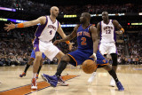 New York Knicks v Phoenix Suns  Phoenix - January 07: Raymond Felton  Marcin Gortat and Mickael Pie