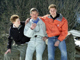 Prince Charles Prince of Wales with Prince William and Prince Harry at a photocall in Switzerland f