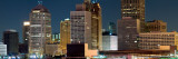 Buildings in a City Lit Up at Night  Detroit River  Detroit  Michigan  USA