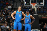 Dallas Mavericks v Minnesota Timberwolves  Minneapolis  MN - March 7: Dirk Nowitzki and Jason Terry