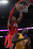 Atlanta Hawks v Los Angeles Lakers  Los Angeles  CA - February 22: Maurice Evans and Derrick Caract