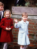 Prince William with Peter and Zara Phillips at St Georges Chapel Windsor