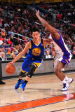 Golden State Warriors v Phoenix Suns  Phoenix  AZ - February 10: Jeremy Lin and Zabian Dowdell